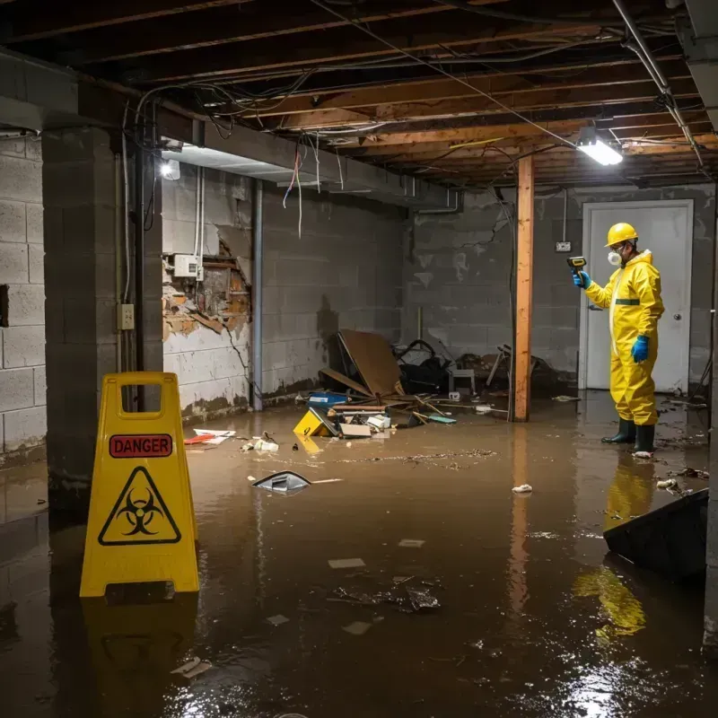 Flooded Basement Electrical Hazard in New Philadelphia, OH Property